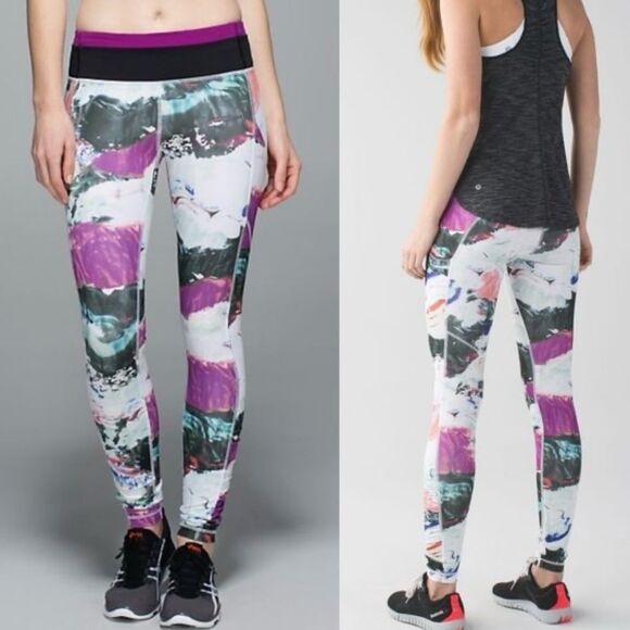 LULULEMON Speed Tight III Pigment Wave print athletic leggings gym workout - Picture 12 of 12